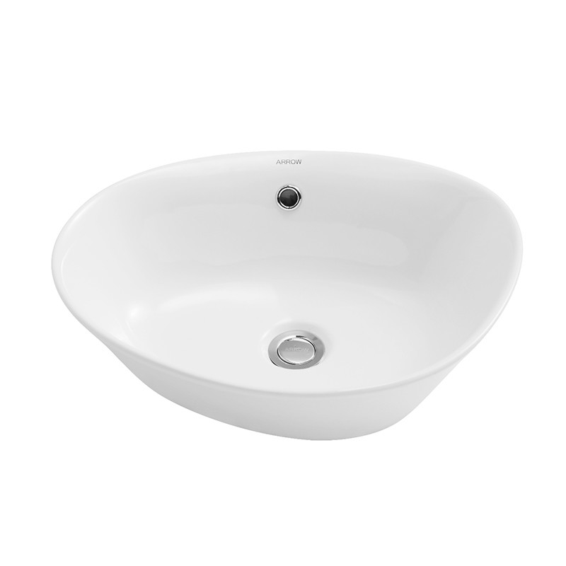 Irregular Oval Bathroom Table Top Basin No Faucet No Drainer