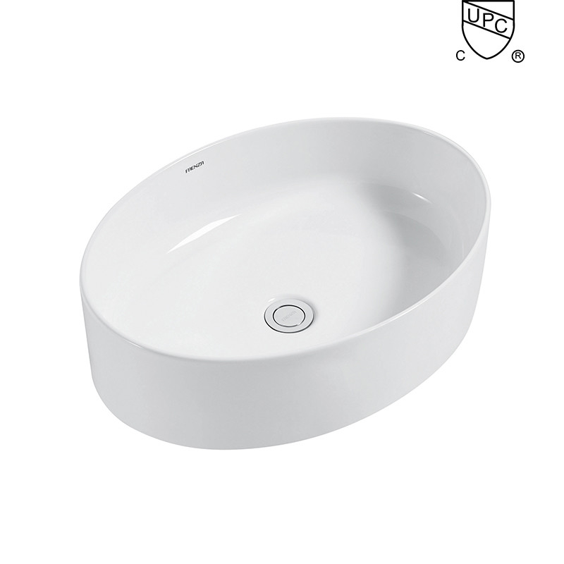 Modern UPC Vanity Countertop Basin Ceramic Oval Without overflow