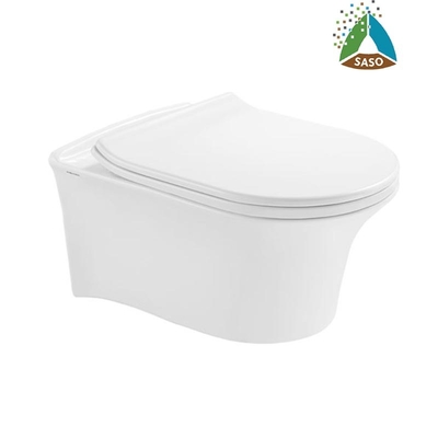 SASO Wall Hung Toilet Wc Washdown Flushing Water Saving Soft Closed