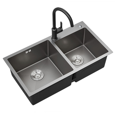 stainless steel Sus304 Kitchen Sink Gun Grey Color Under Counter